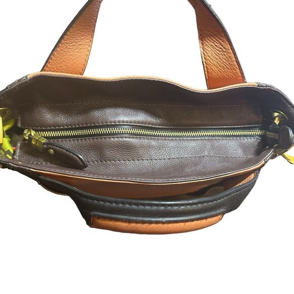 orYANY Lian satchel shoulder bag black, acorn, brown and orange Pebble leather - Picture 7 of 10